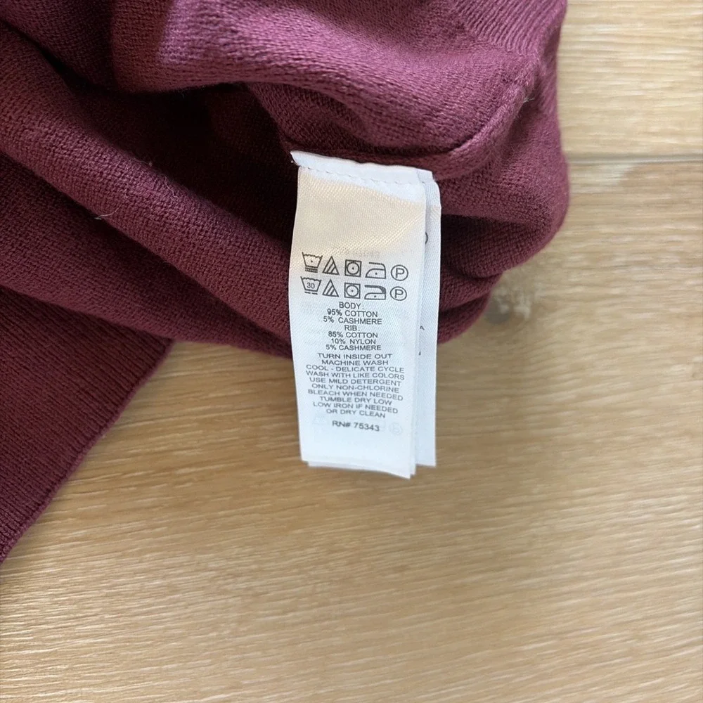 NWT Daniel Hechter Paris Quarter Zip Men's Size Medium cotton Cashmere Maroon
